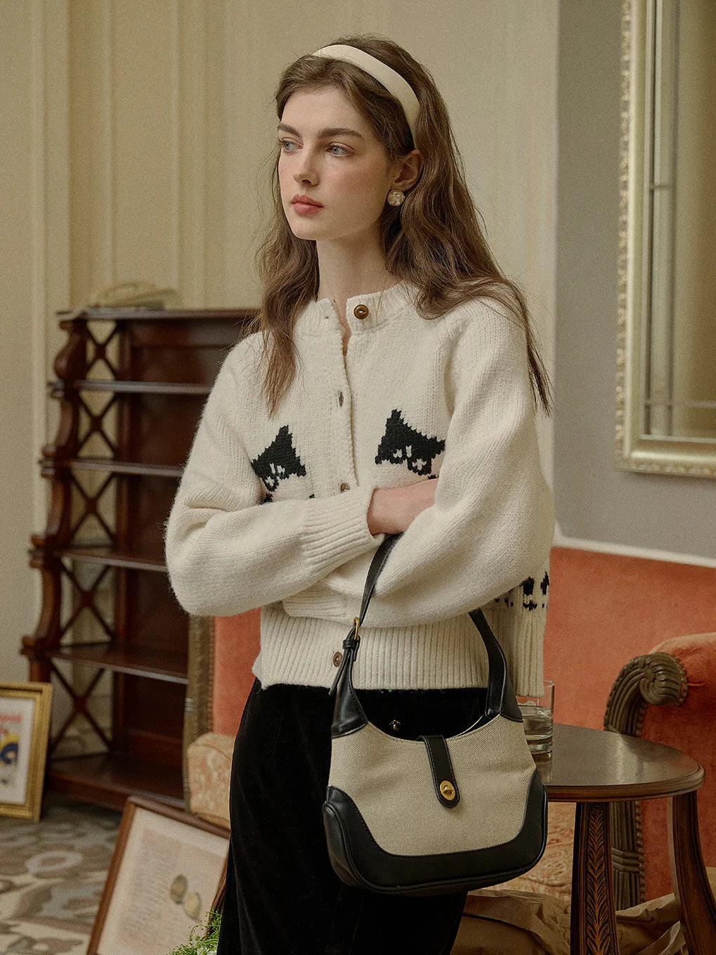 Charming Cat-Inspired Knit Cardigan