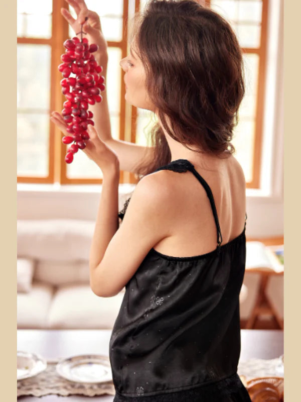 Midnight Elegance Lace Pajama