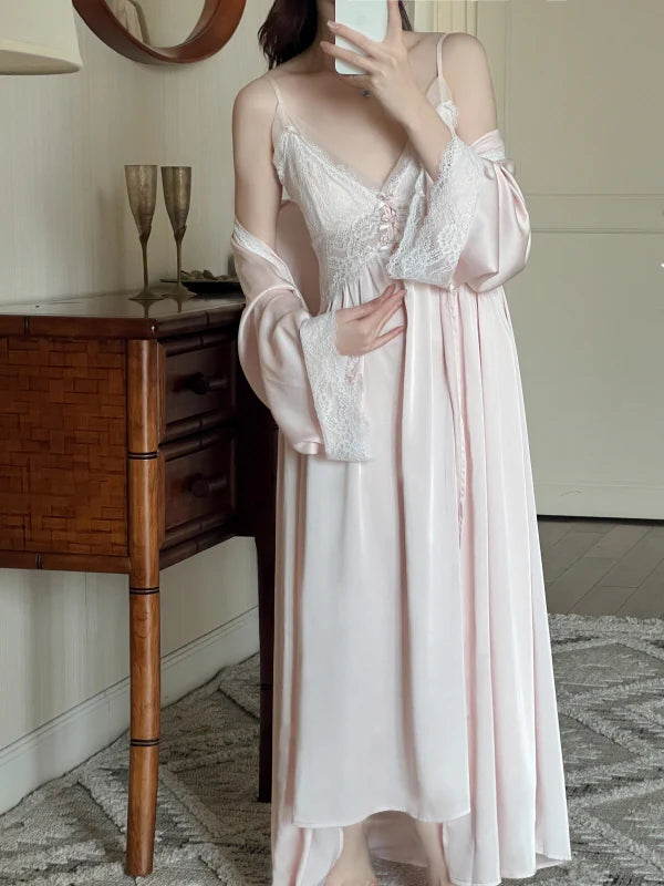 Blush Petal Veil Nightgown Set