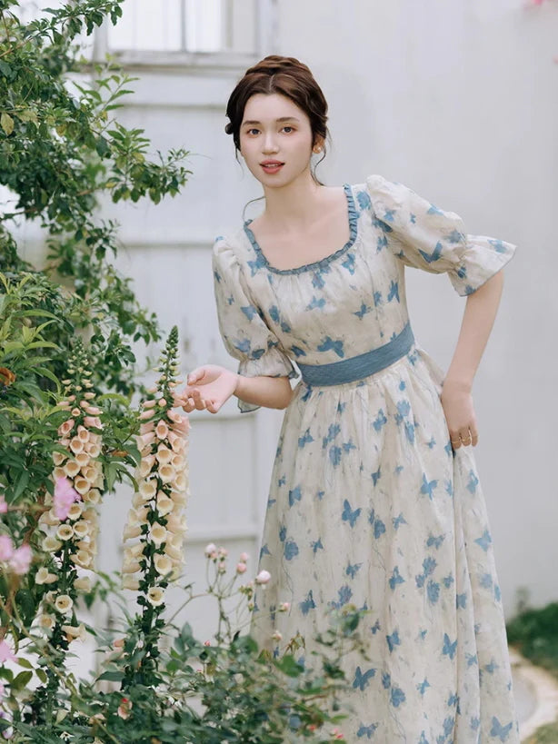 Blue Butterfly Garden Dress