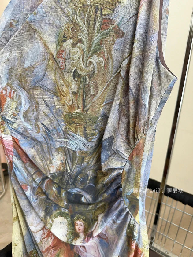 Renaissance Muse Halter Maxi Dress