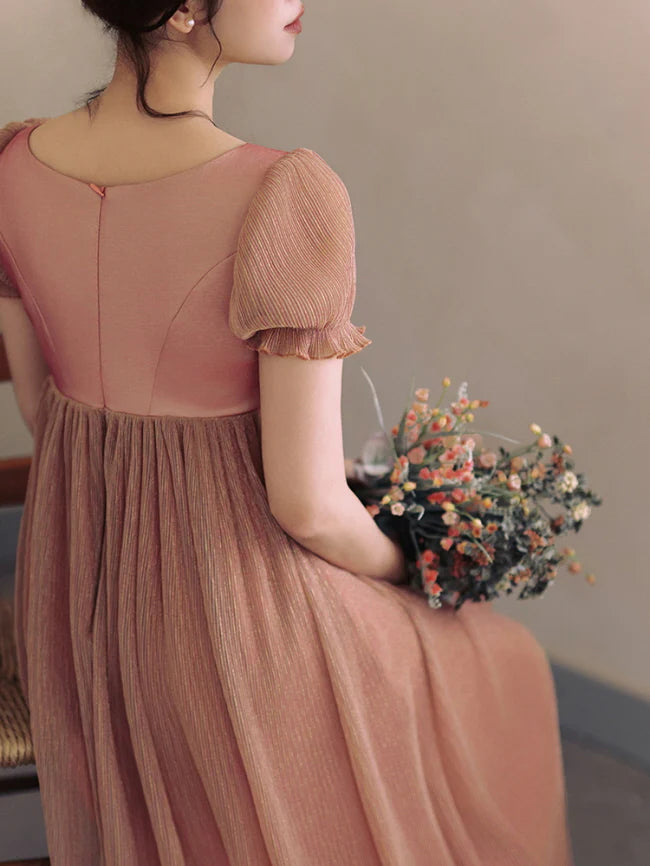 Whispering Rose Lace-Up Vintage Dress