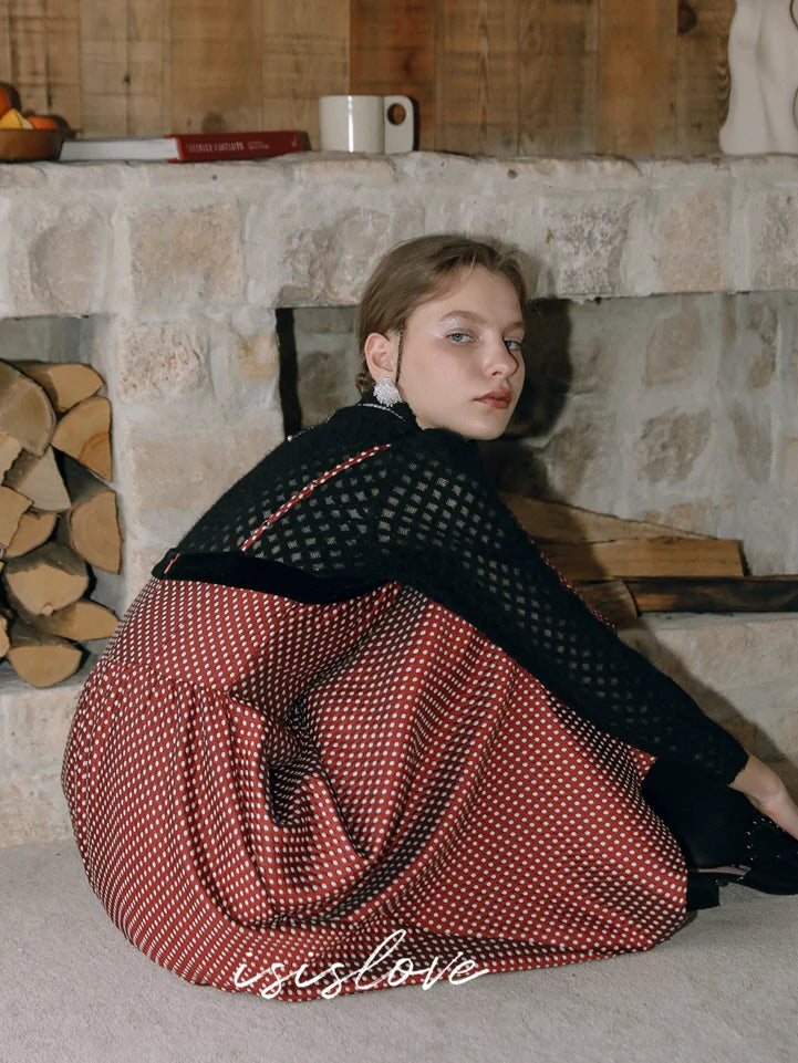 Vintage Charm Polka Dot Midi Dress