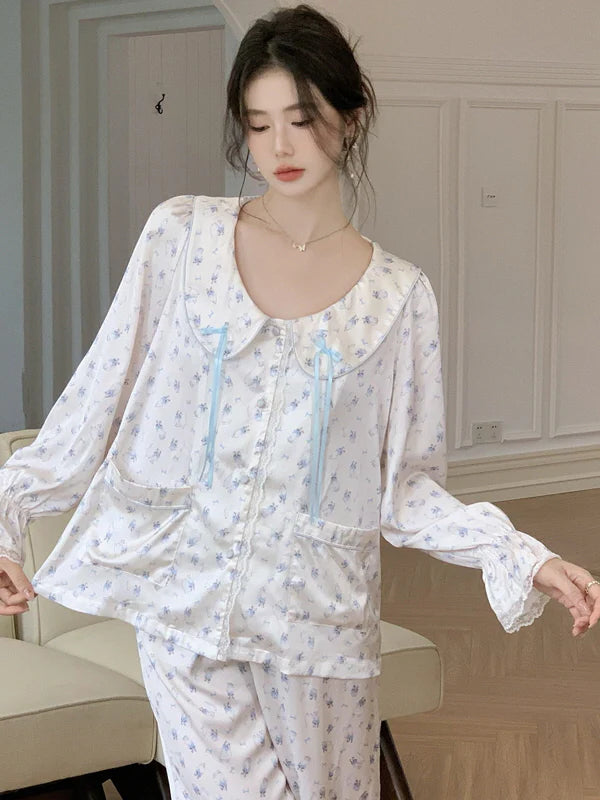 Dreamy Cat Print Pajama Set