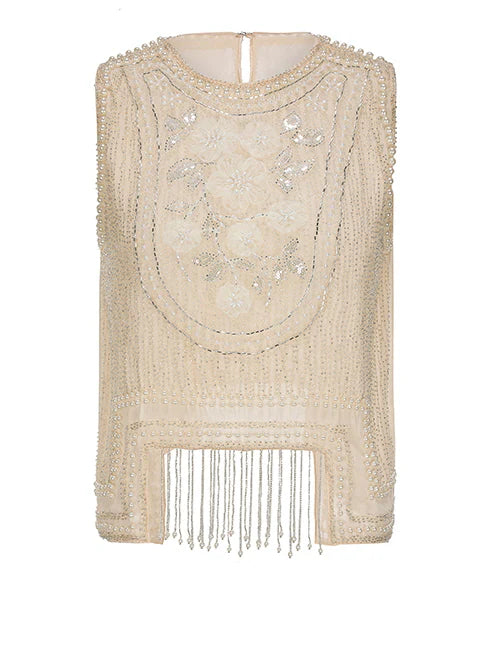 Olivia's Retro Flower Elegance Top