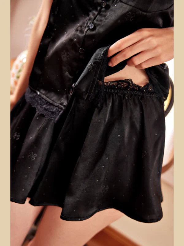 Midnight Elegance Lace Pajama