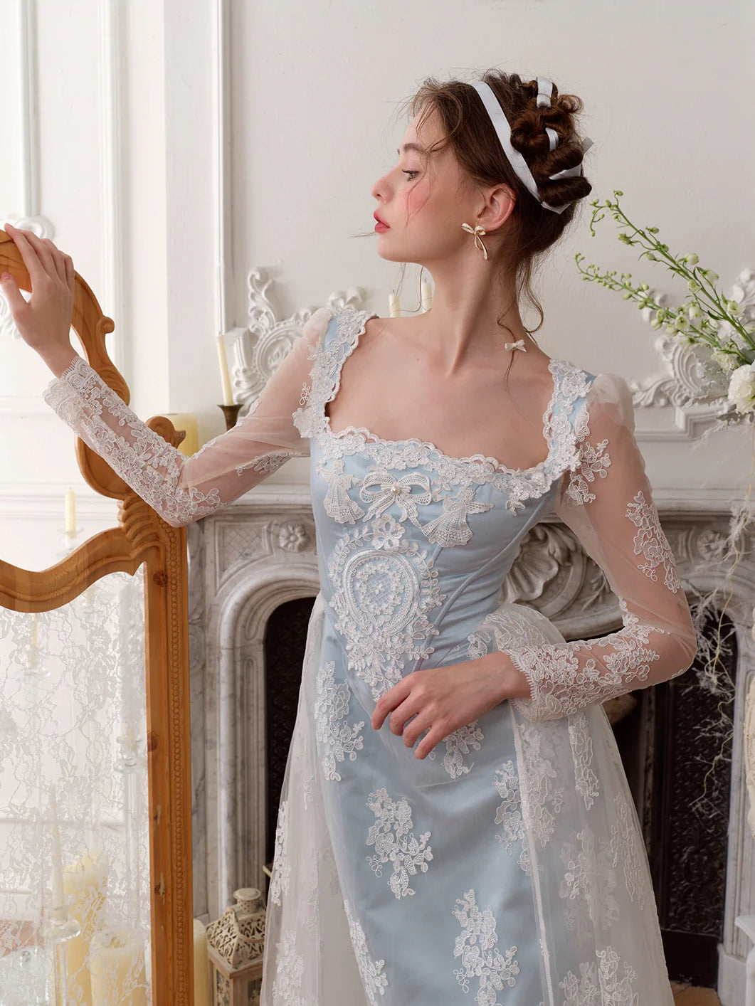 Enchanted Blue Lace Fairytale Gown