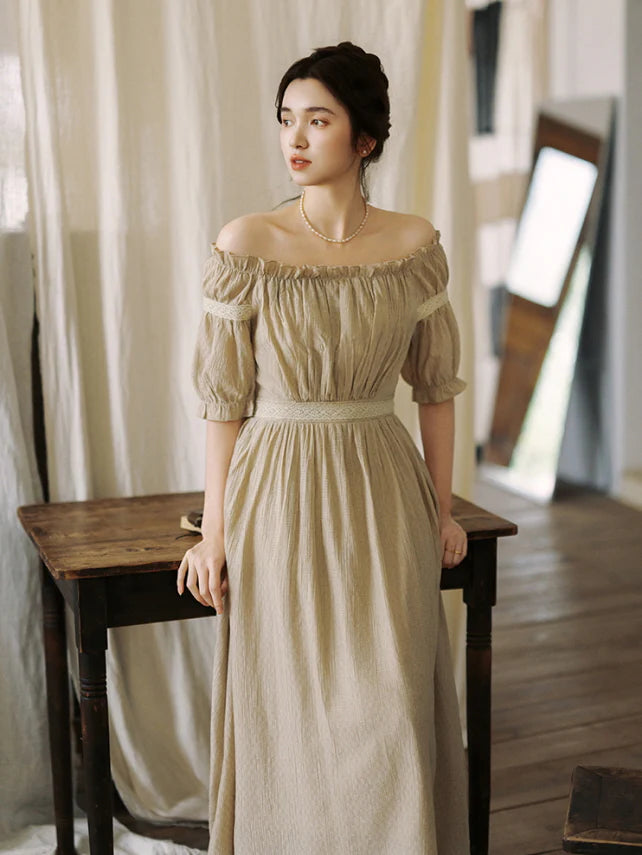 Whispering Meadow Off-Shoulder Dress