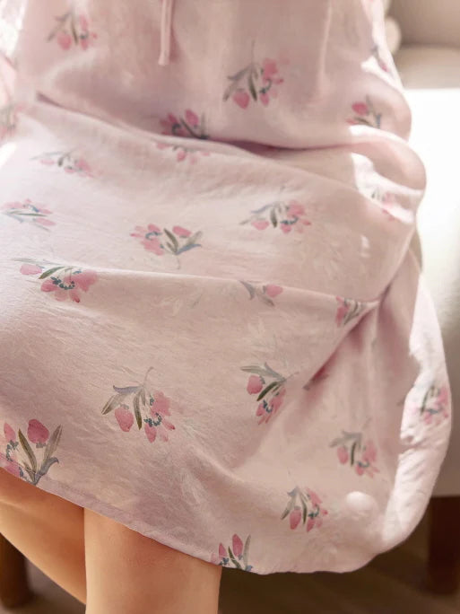 Blush Floral Ruffle Strap Nightgown