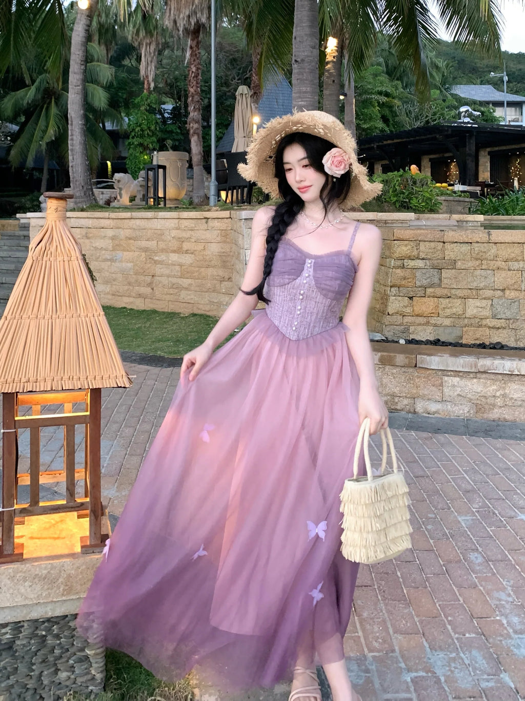 Ethereal Lavender Butterfly Dress