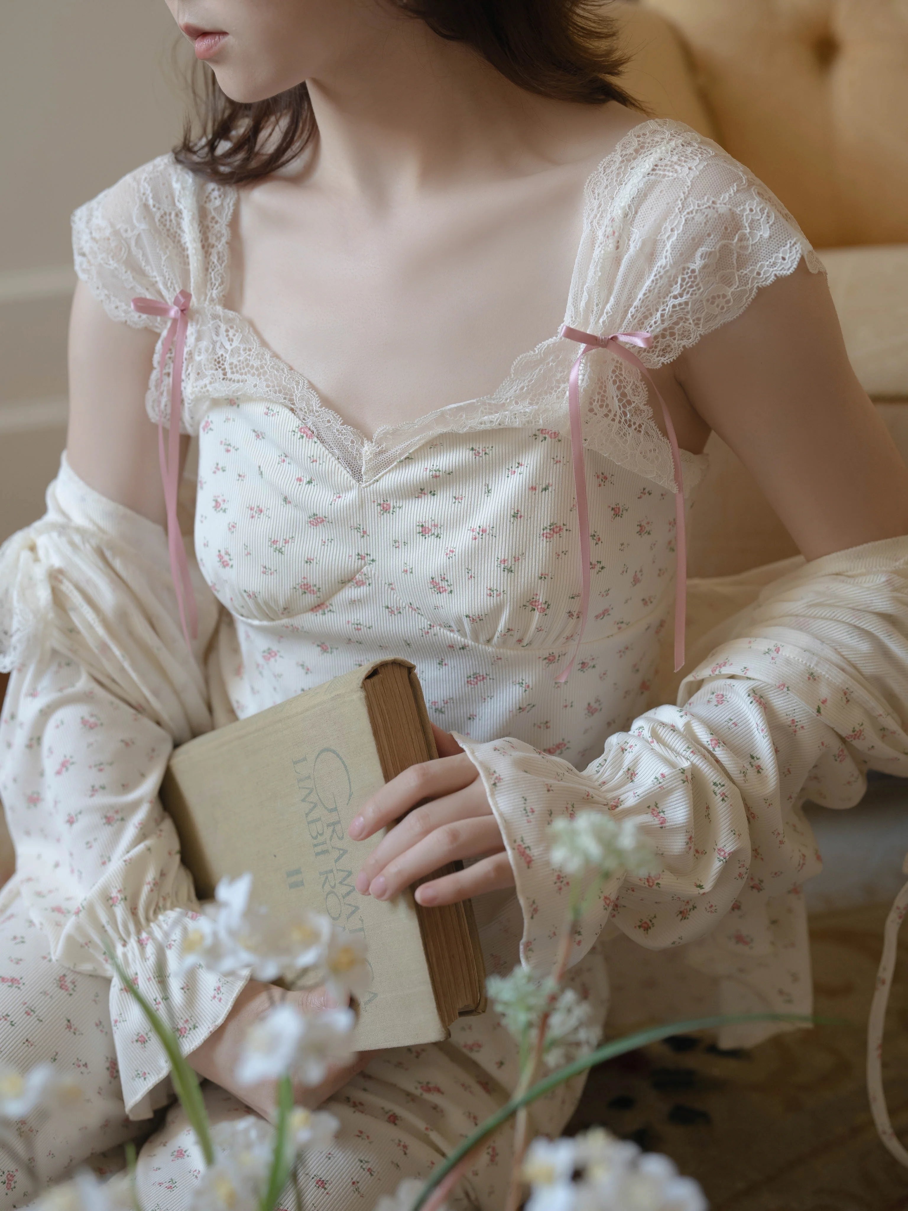 Blossom Morning Lace Loungewear Set