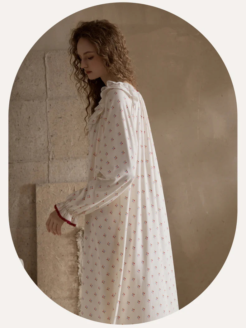 Vintage Rose Ruffle Nightgown