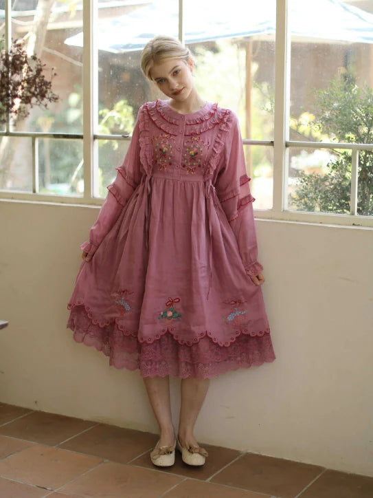 Ramie Embroidered Garden Dress