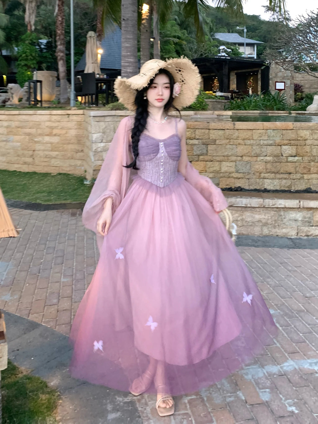 Ethereal Lavender Butterfly Dress