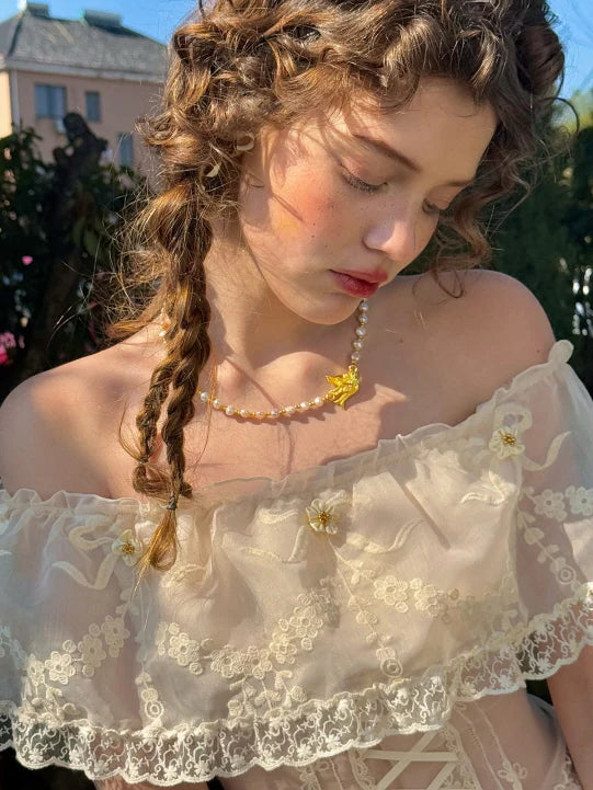 Buttercream Lace Corset Top & Skirt