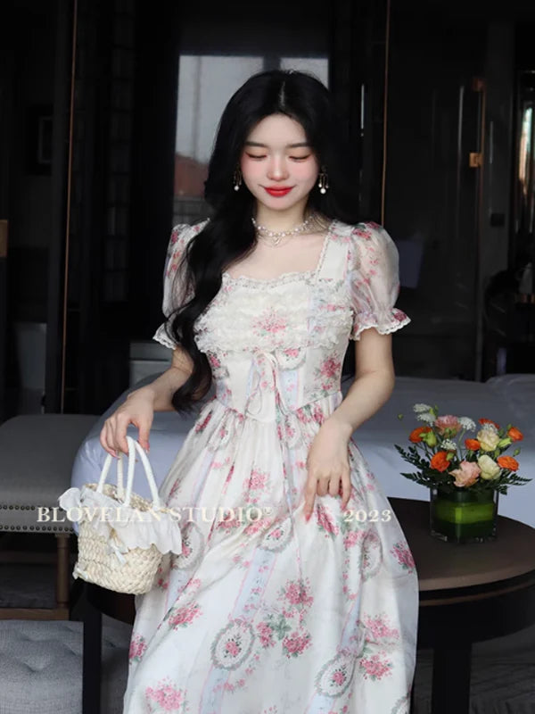 Floral Elegance Frill Dress