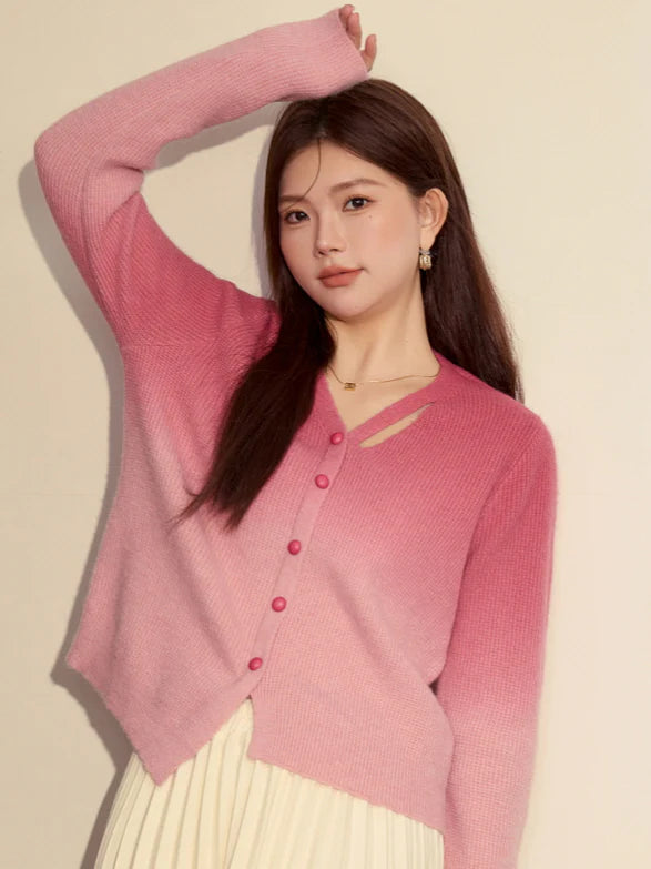 Fairycore Gradient Pink Cardigan