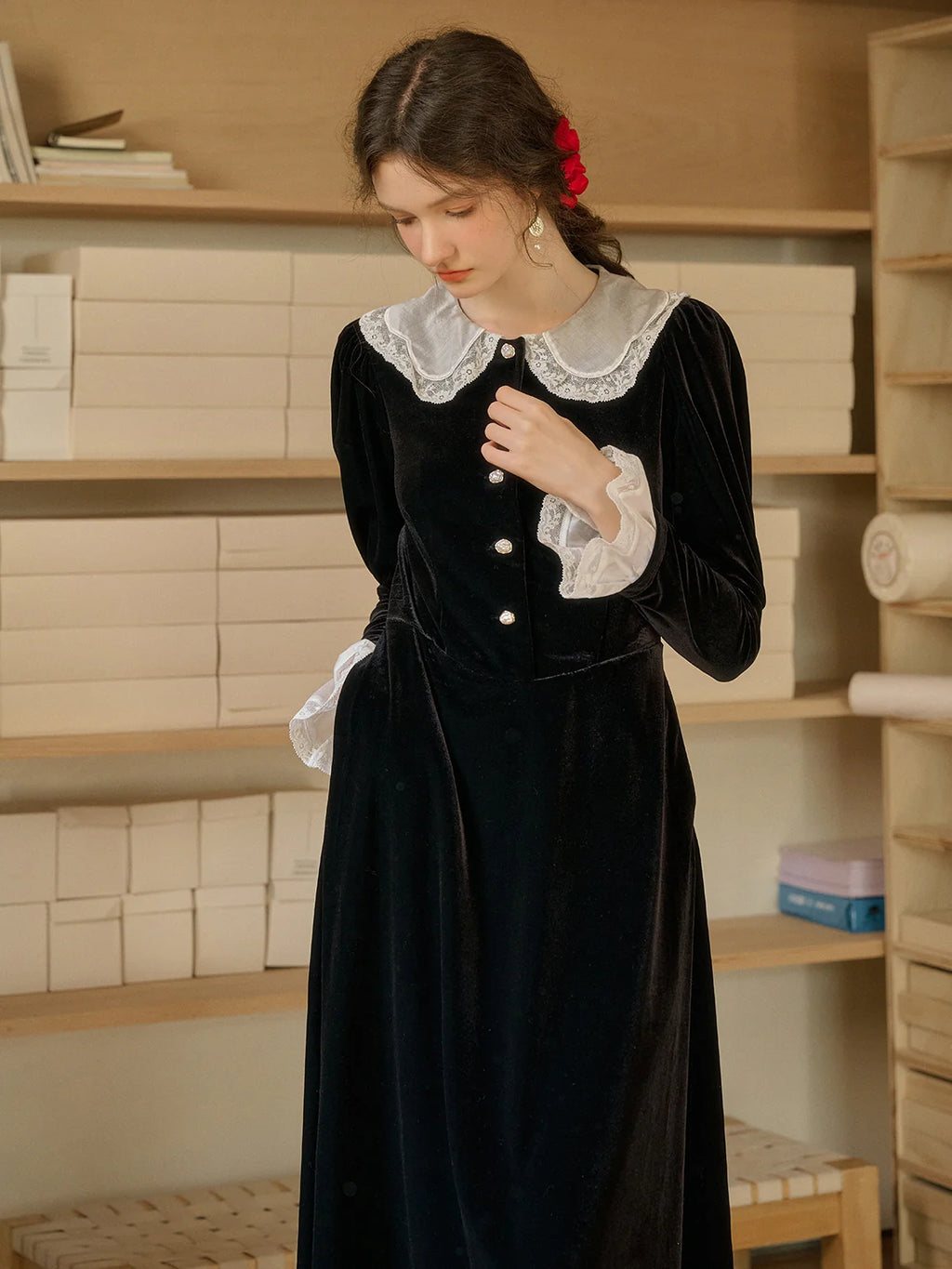 Velvet Romance Vintage-Inspired Dress