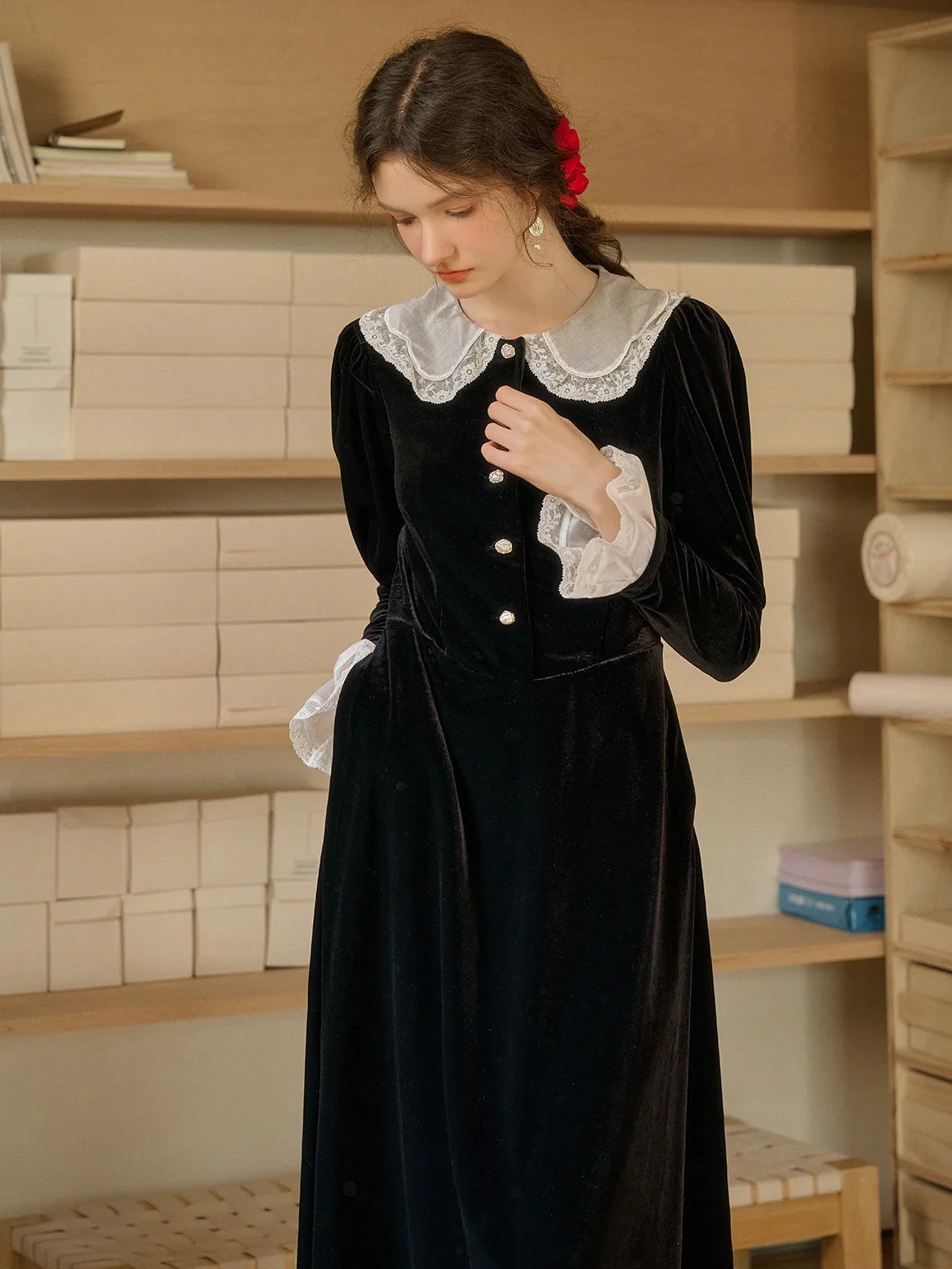 Velvet Romance Vintage-Inspired Dress