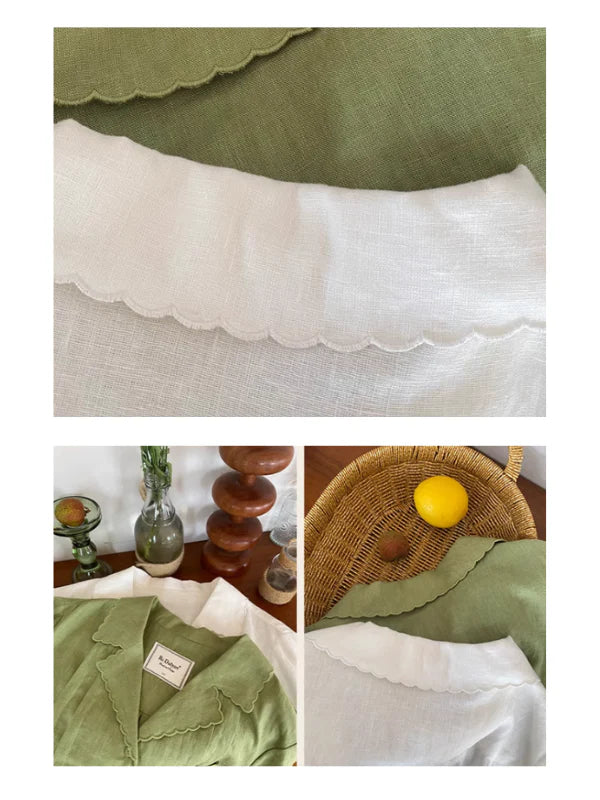 Sophia's Green Linen Blouse