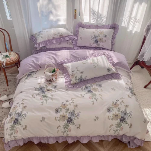 Purple Floral Comfort Bedding Set