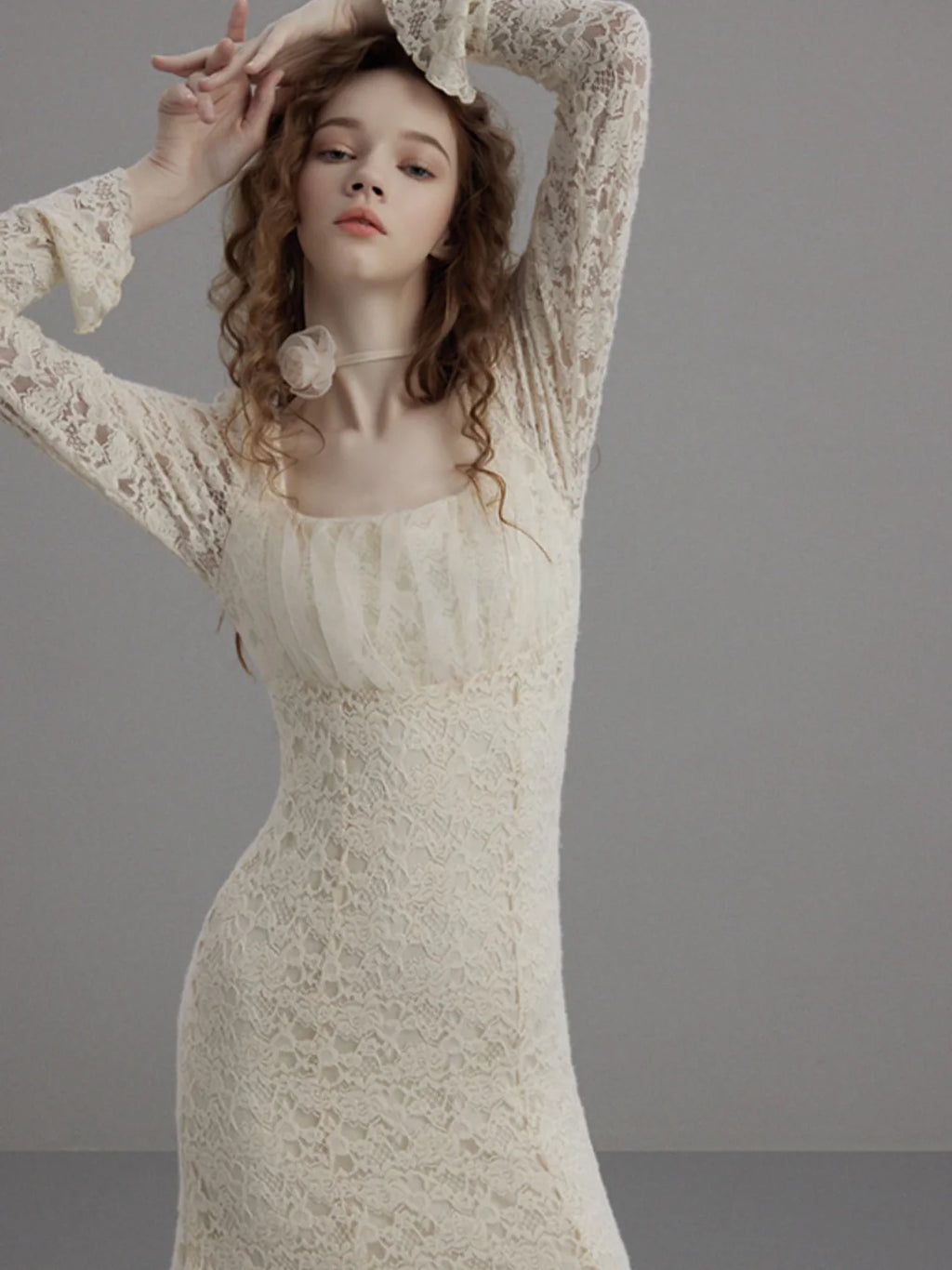 Romantic Lace Long Sleeve Dress