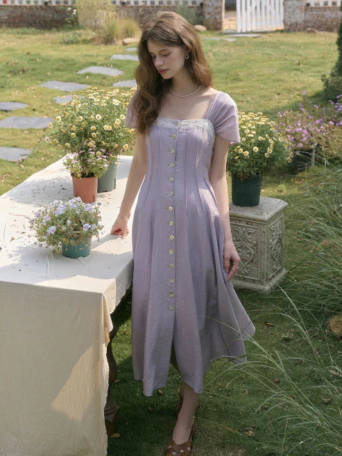 Lavender Breeze Cottagecore Dress