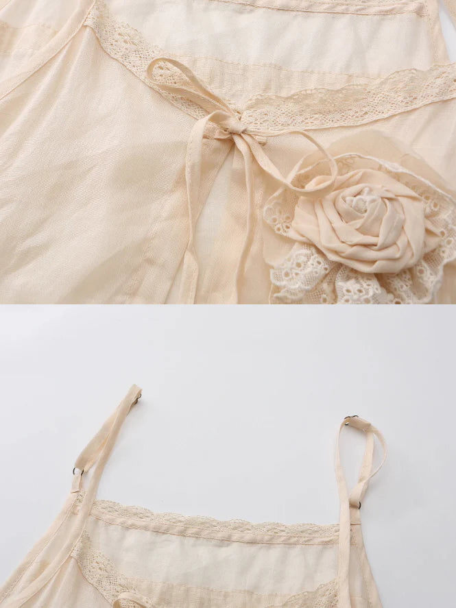 Cottage Bloom Embroidered Cotton Slip Dress