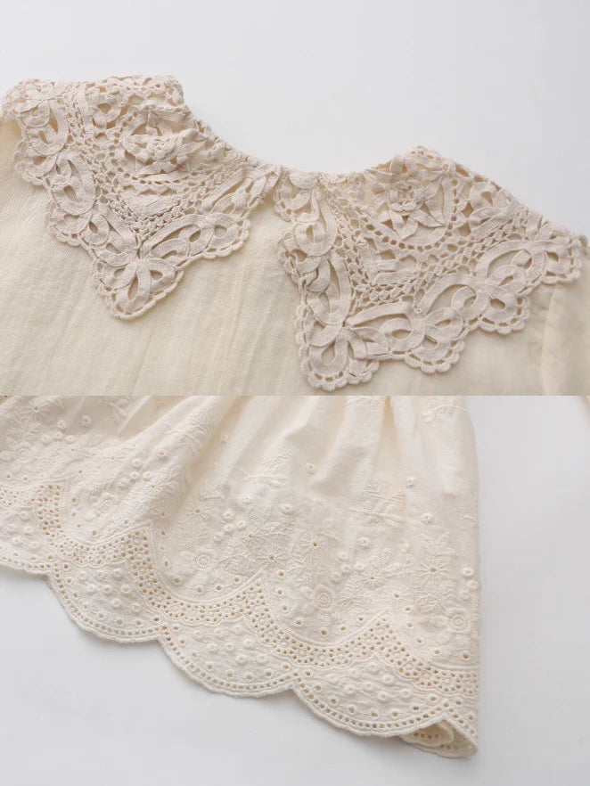 Lace Collar Peplum Blouse