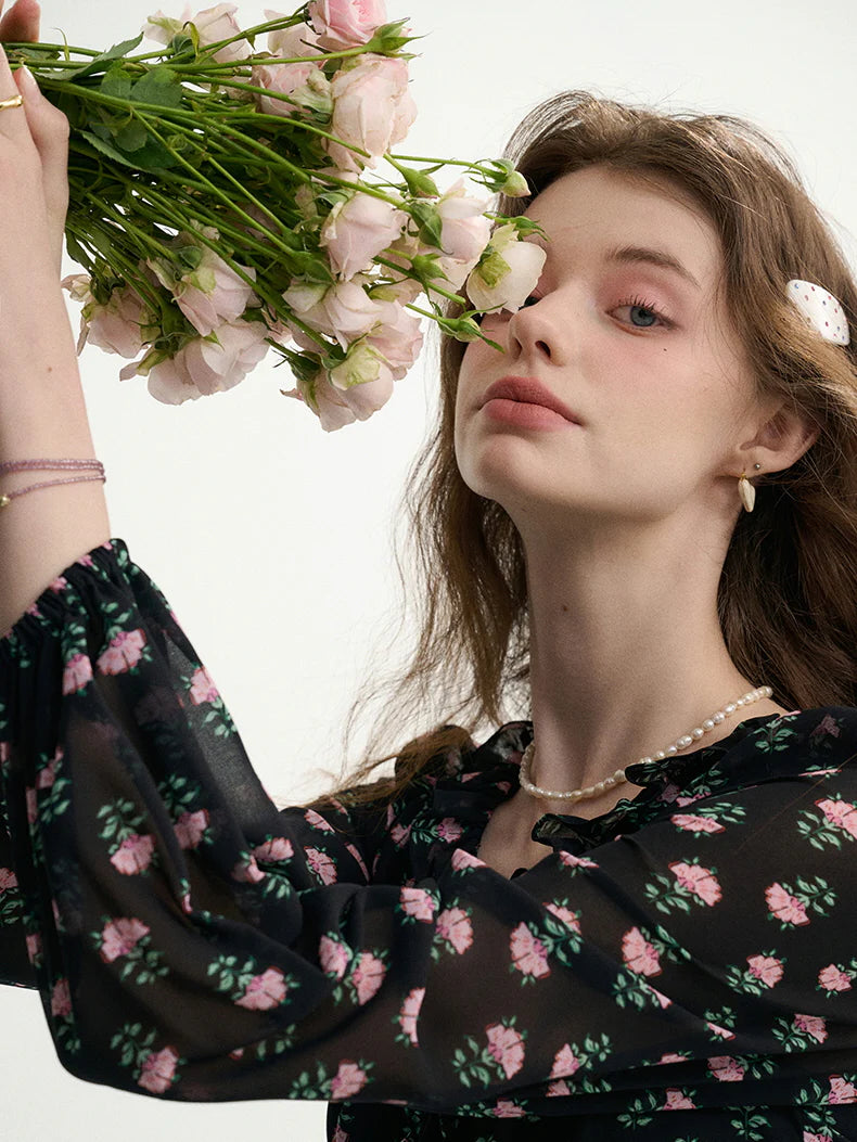 Midnight Rose Vintage Blouse