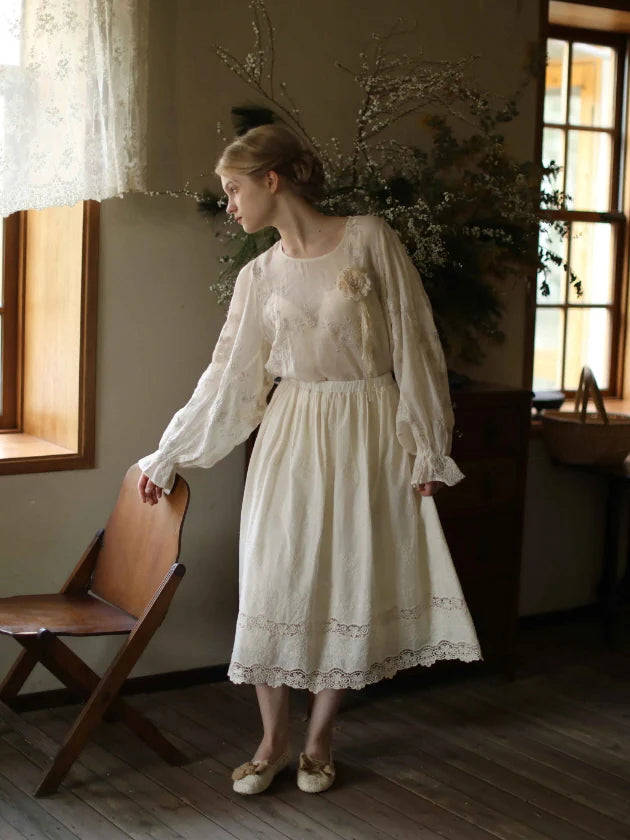 Lace Garden Cotton Petticoat Skirt