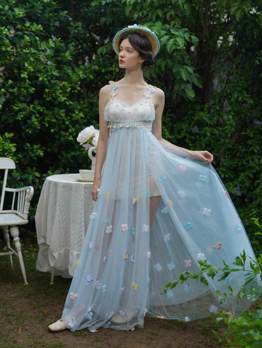 Blooming Petal Fairy Blue Tulle Dress