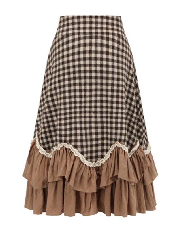 Chic Harmony Vintage Checkered Skirt