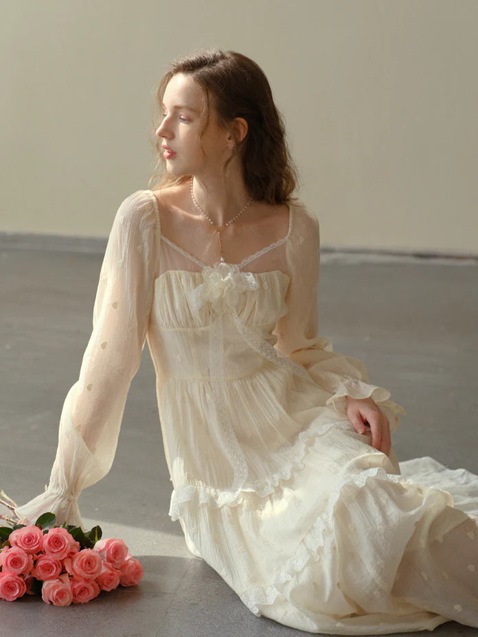 Lace Bloom Tiered Dress