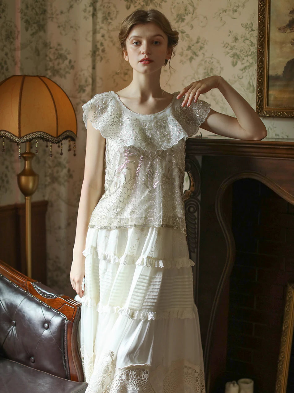 Emily's Vintage Beaded Elegance Top