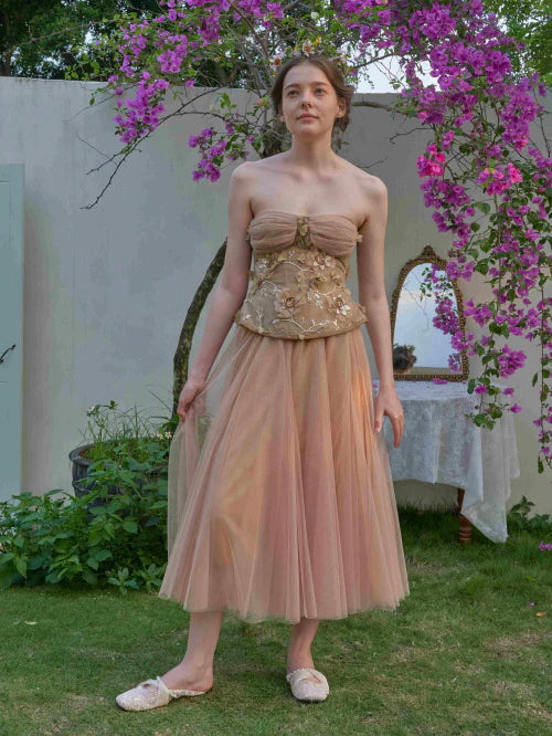 Blossom Garden Embroidered Corset & Skirt