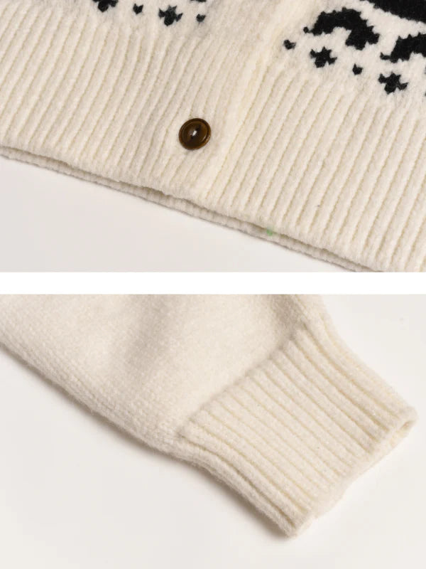 Charming Cat-Inspired Knit Cardigan