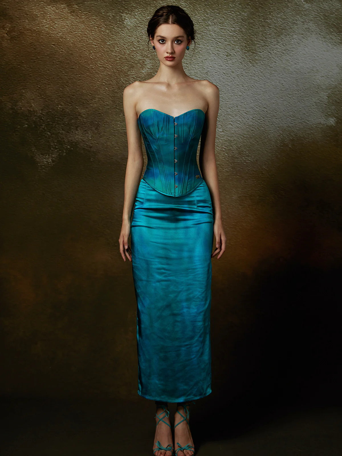 Elegant Ocean Siren Corset & Skirt