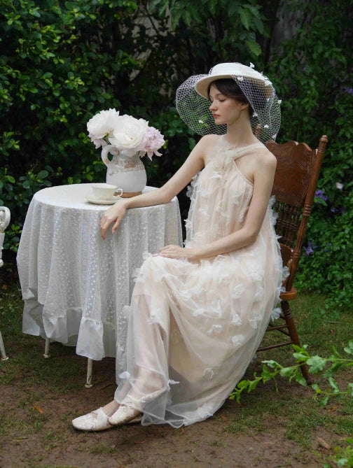 Blossom Whisper Halter Tulle Dress