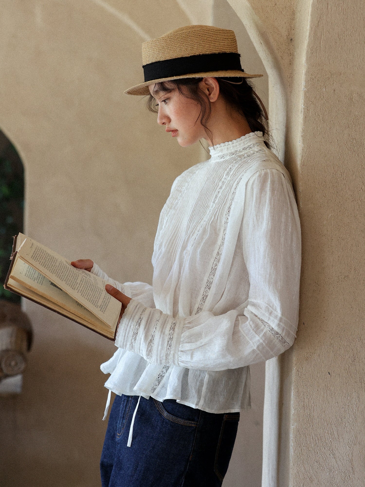 Vintage Linen Lace Blouse