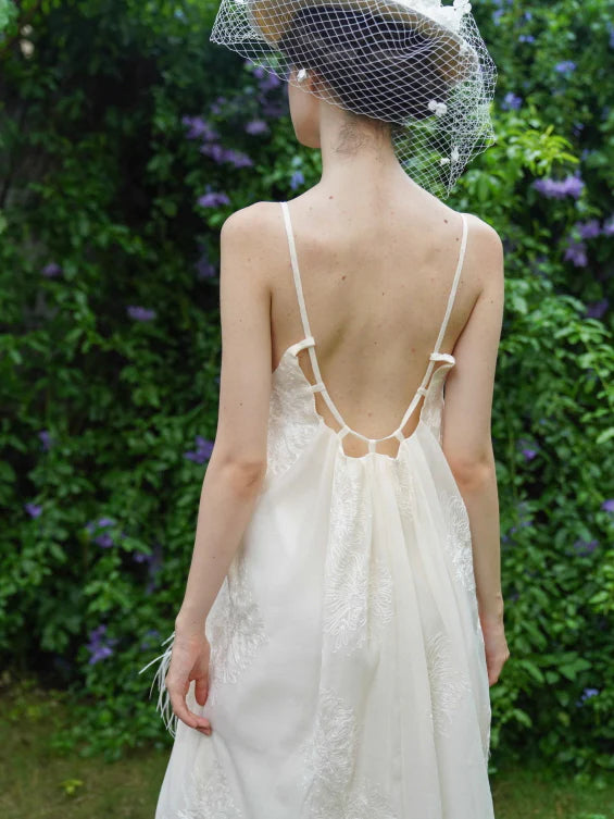 Ivory Feather Bloom Slip Dress