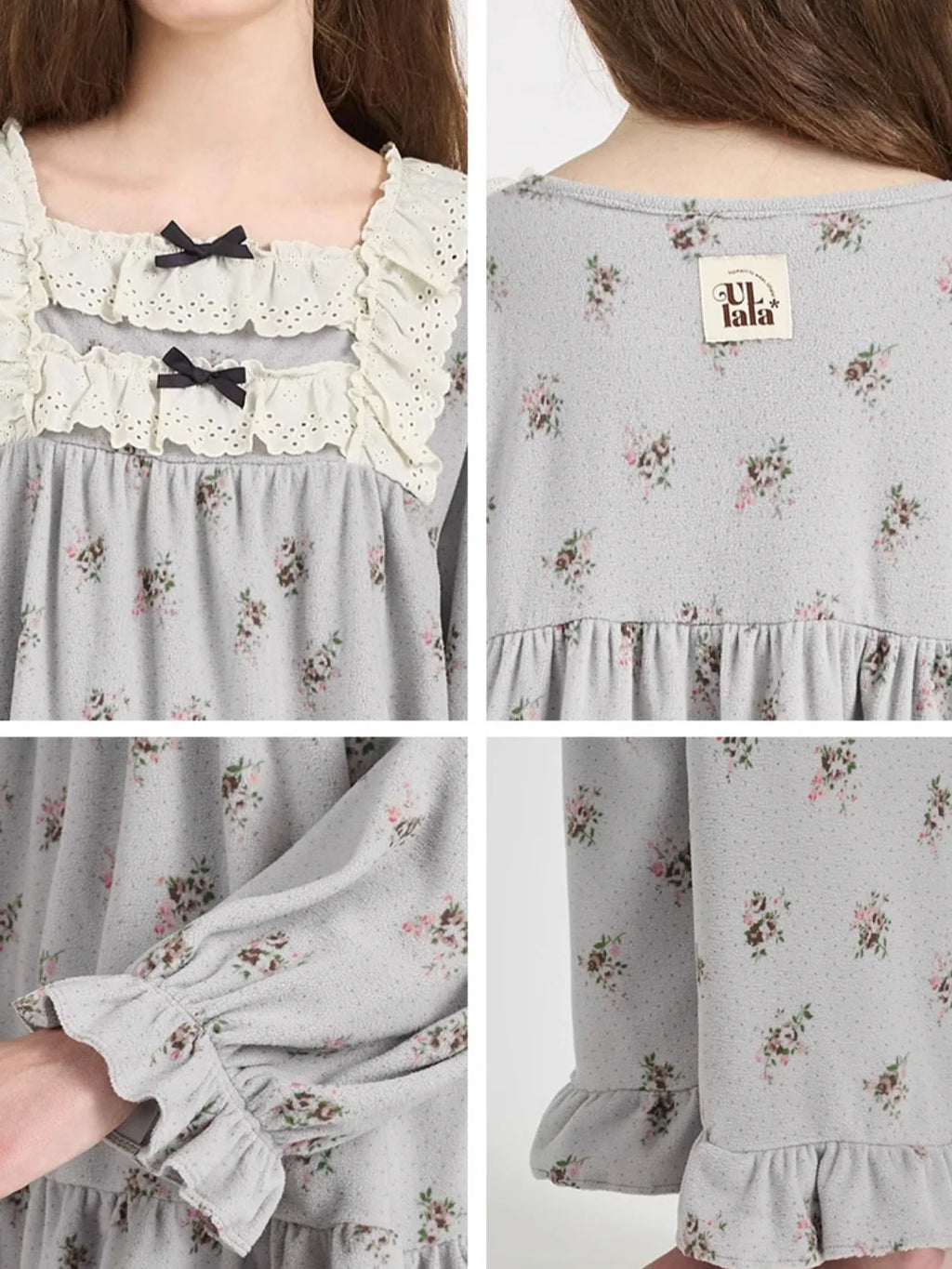 Fleece Rosebud Pajama Set