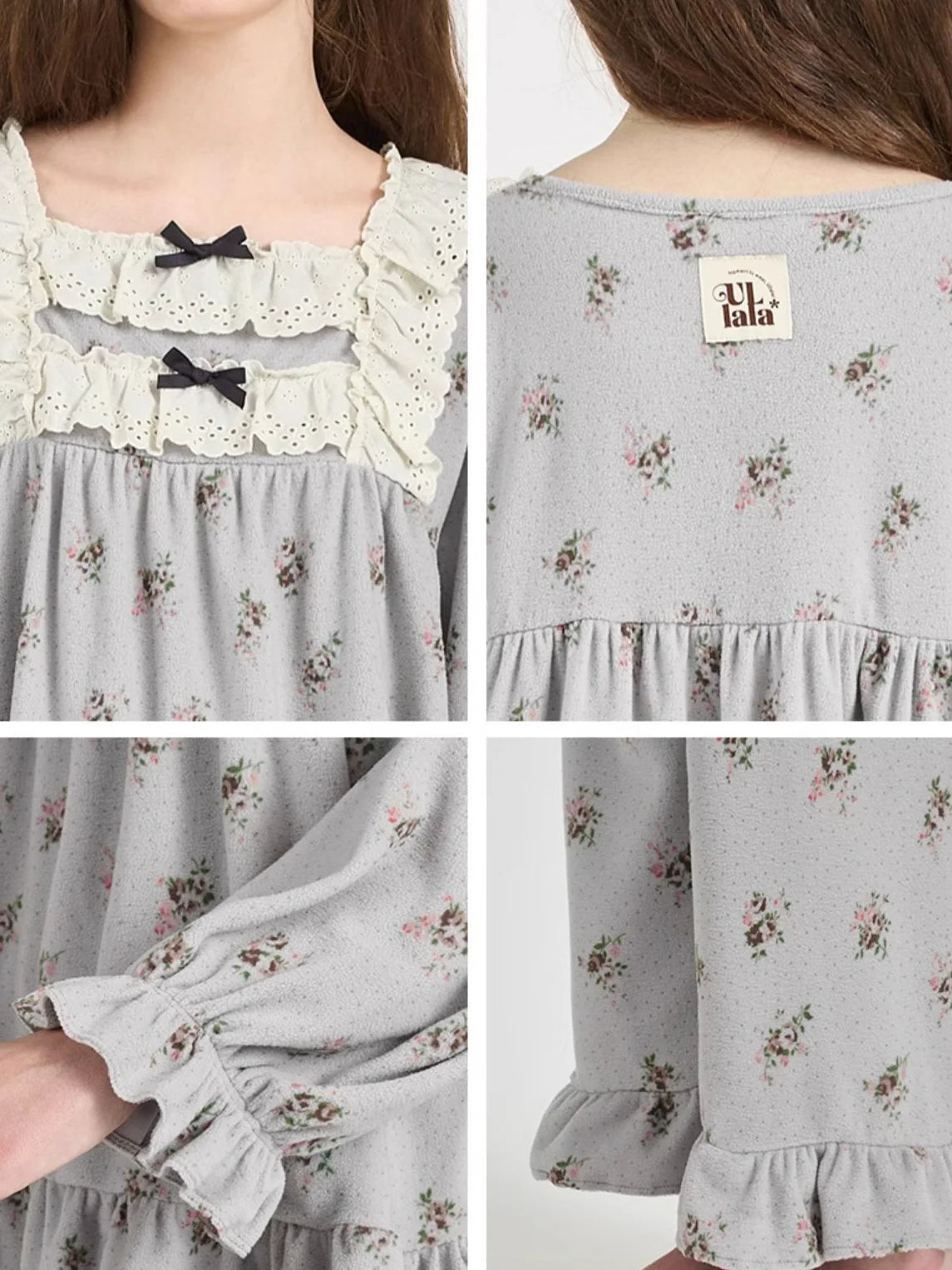 Fleece Rosebud Pajama Set