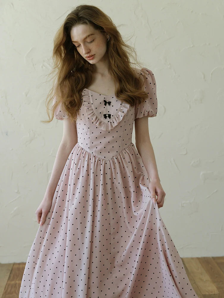 Pink Polka Dot Sweetheart Dress