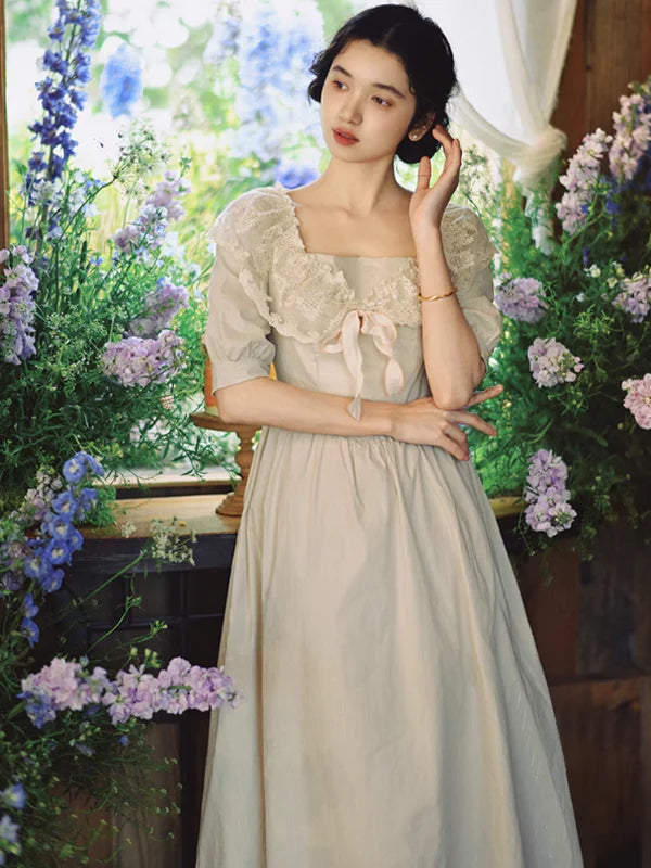 Vintage Charm Cream Lace Dress