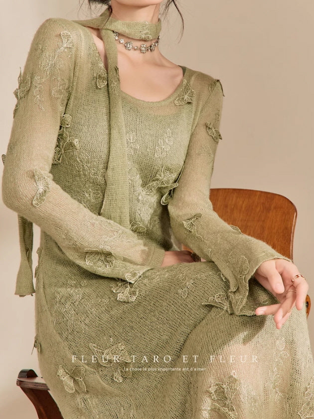 Butterfly Garden Sheer Knit Dress