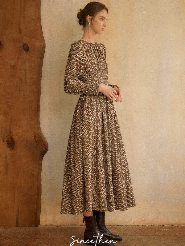 Autumn Melody Floral Dress