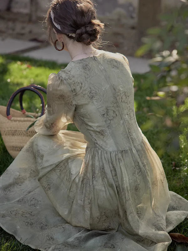 Vintage Moss Elegance Dress