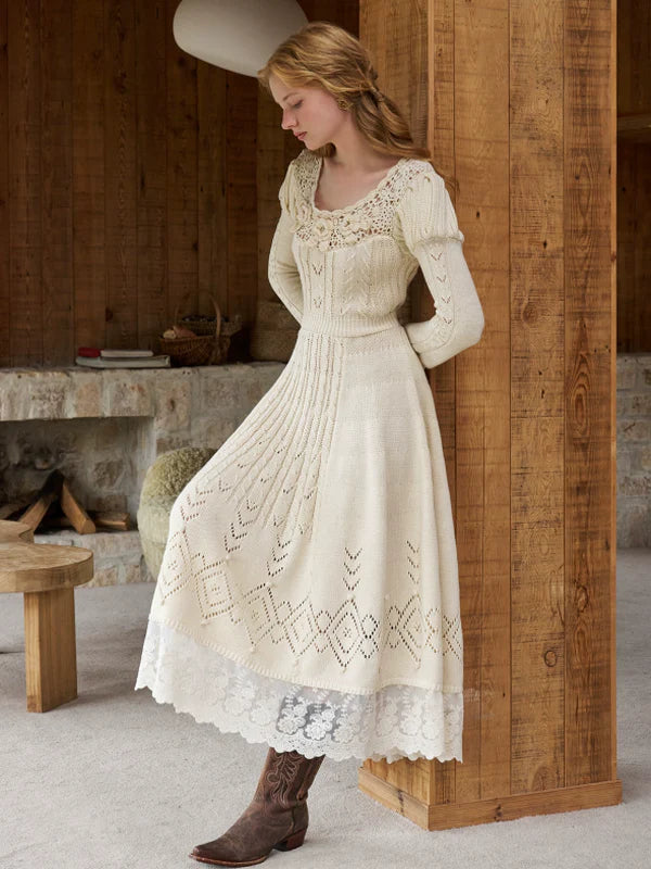 Enchanted Rose Vintage Knit Dress