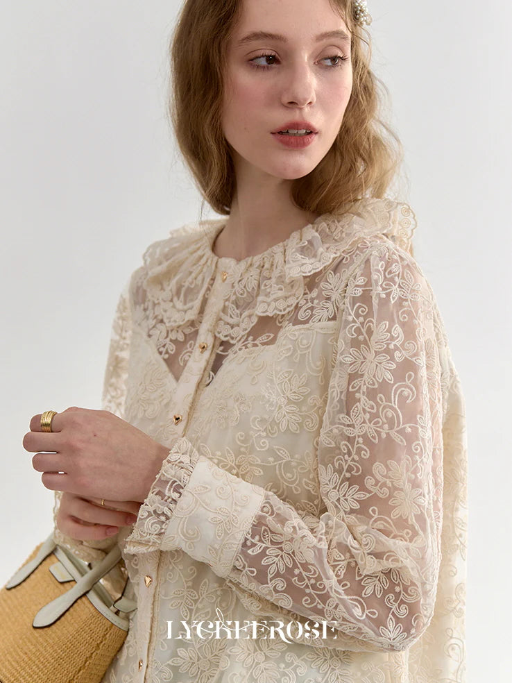 Vintage Lace Heart Blouse